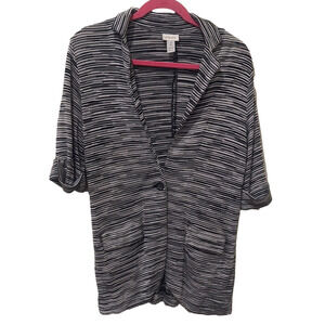 Chicos black/white cardigan, size 2 🔵